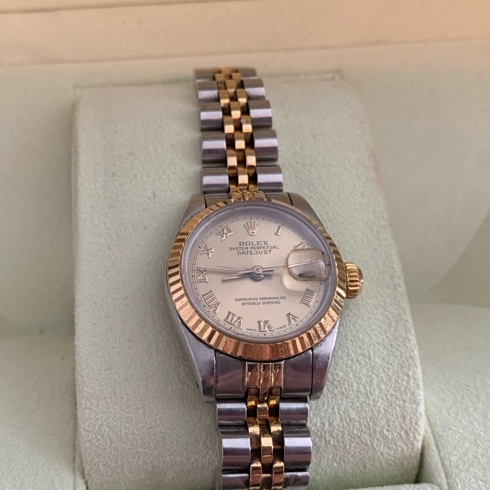 Rolex Silver and Gold Datejust Womens Watch